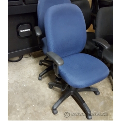 Mayline Blue High Back Rolling Task Chair w Arms